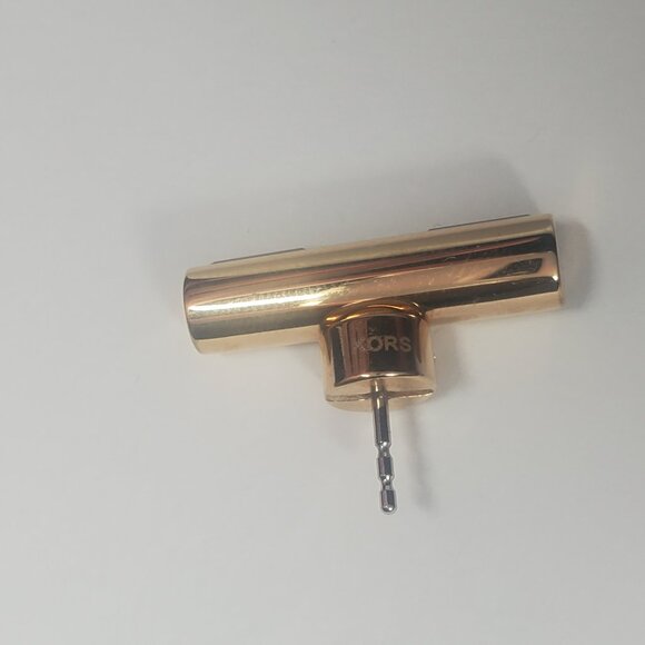 Michael Kors Gold Barrel Earrings with Black Stones - Picture 7 of 11